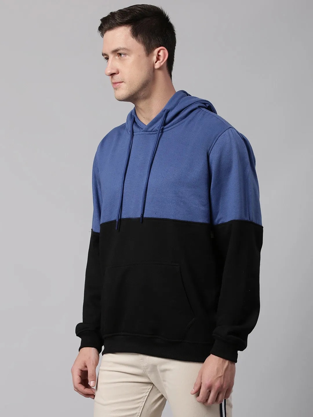 Mens Long-Sleeve Hoodie - Lightweight Casual Winterwear  (Denim Blue)