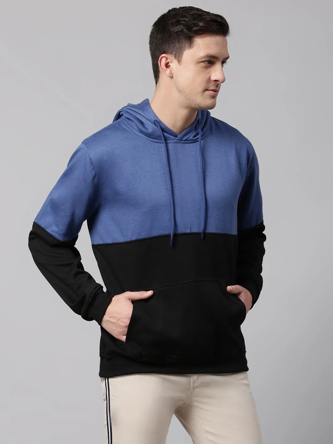 Mens Long-Sleeve Hoodie - Lightweight Casual Winterwear  (Denim Blue)