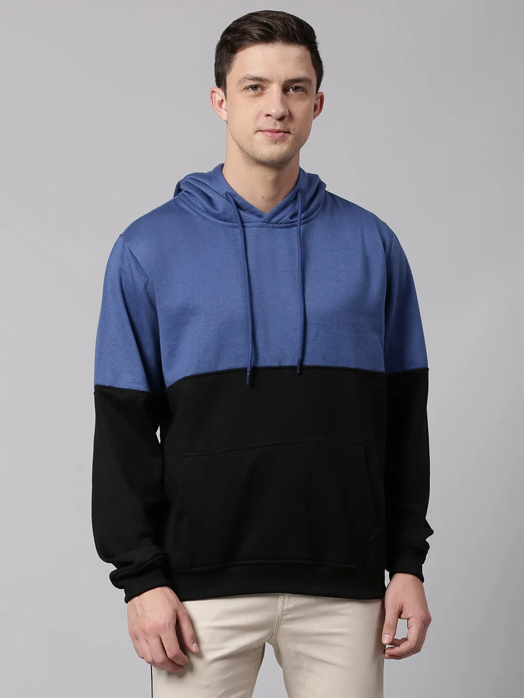 Mens Long-Sleeve Hoodie - Lightweight Casual Winterwear  (Denim Blue)