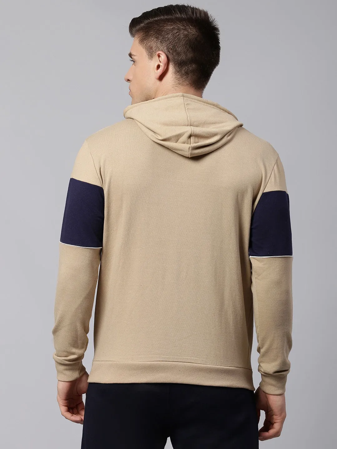 Mens Long-Sleeve Hoodie - Lightweight Casual Winterwear  (Khaki)