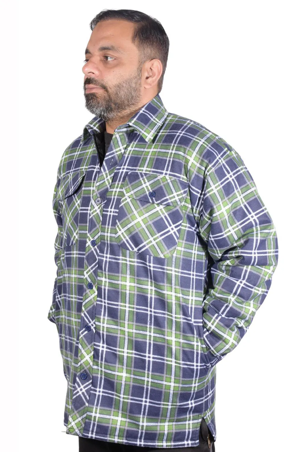 Mens Sherpa Fur Lined Collar Shirt