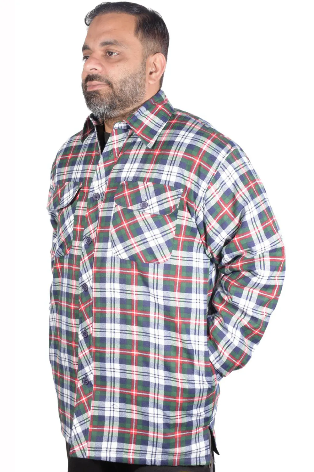 Mens Sherpa Fur Lined Collar Shirt