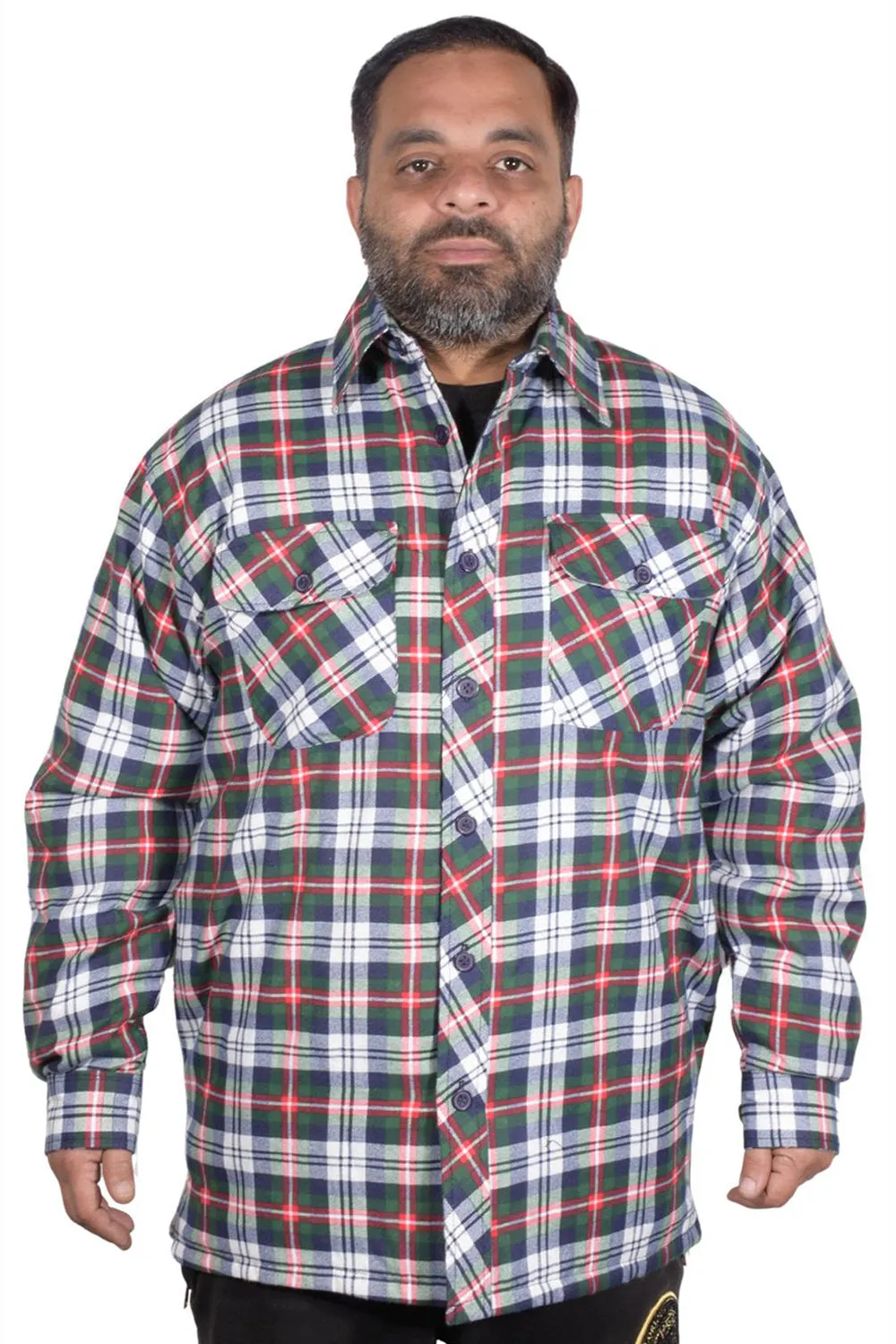 Mens Sherpa Fur Lined Collar Shirt