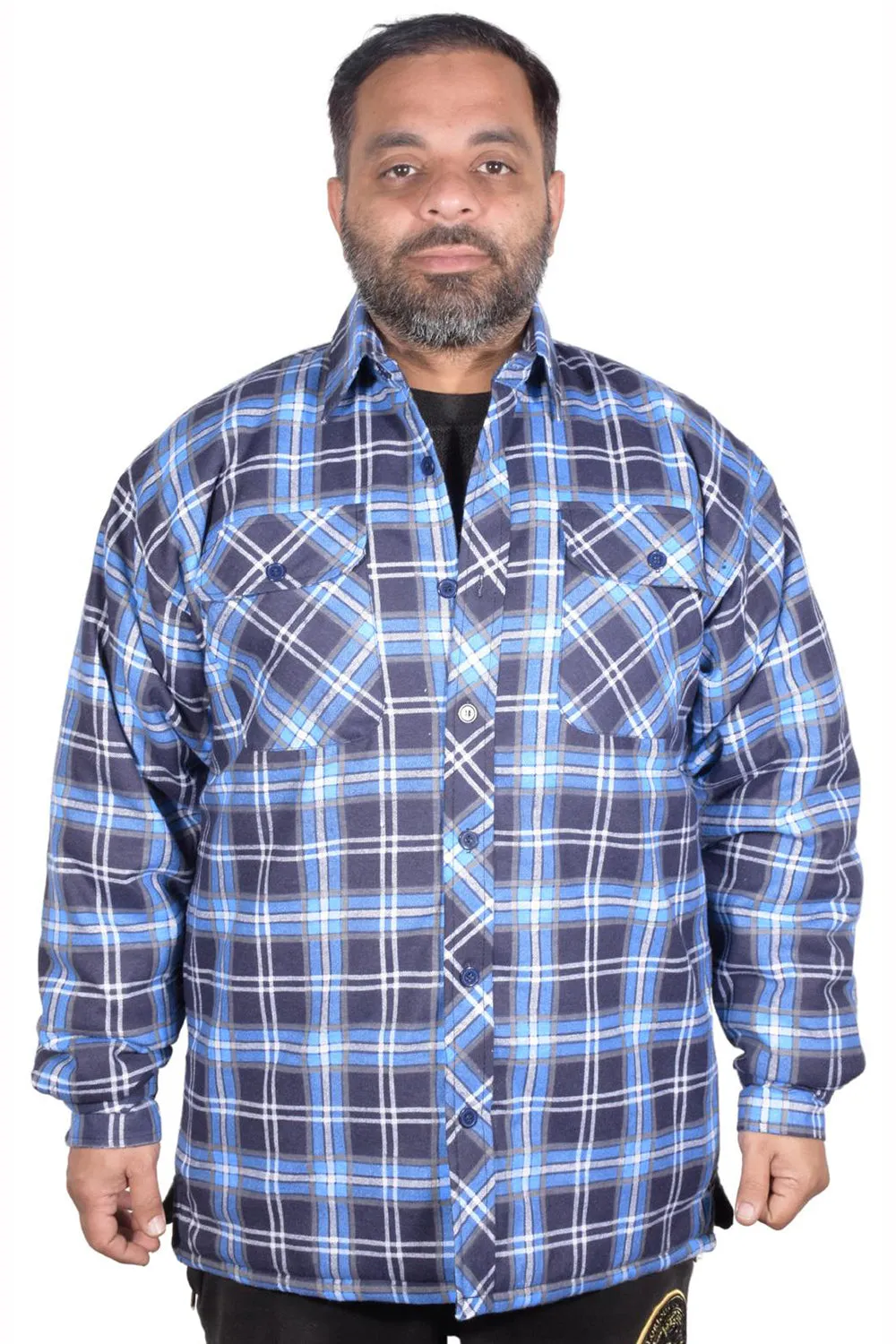 Mens Sherpa Fur Lined Collar Shirt