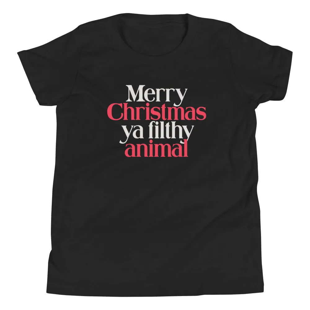 Merry Christmas Ya Filthy Animal Kid's Youth Tee