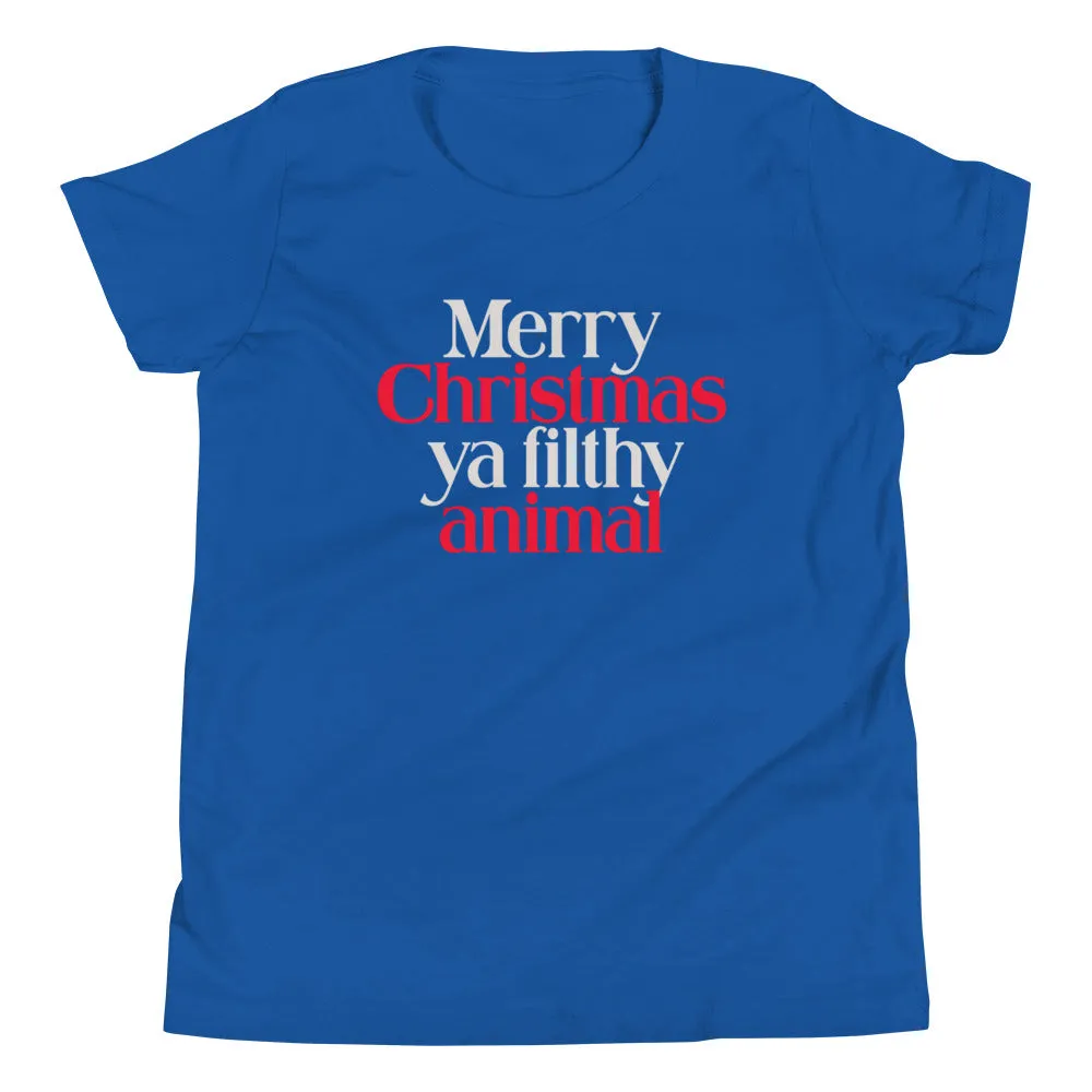 Merry Christmas Ya Filthy Animal Kid's Youth Tee