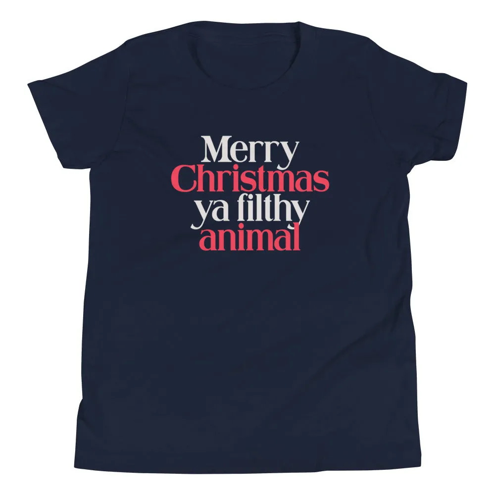 Merry Christmas Ya Filthy Animal Kid's Youth Tee