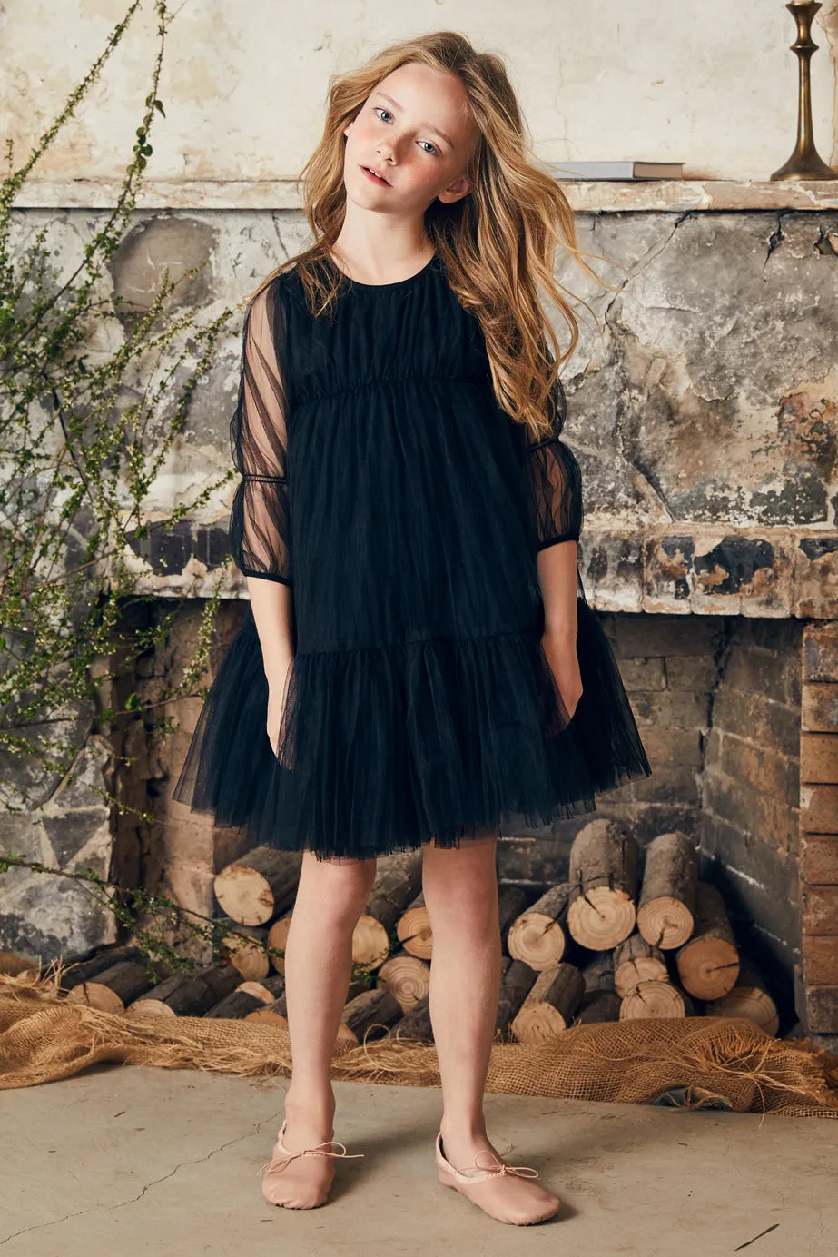 Nellystella Alice Girls Dress - Black