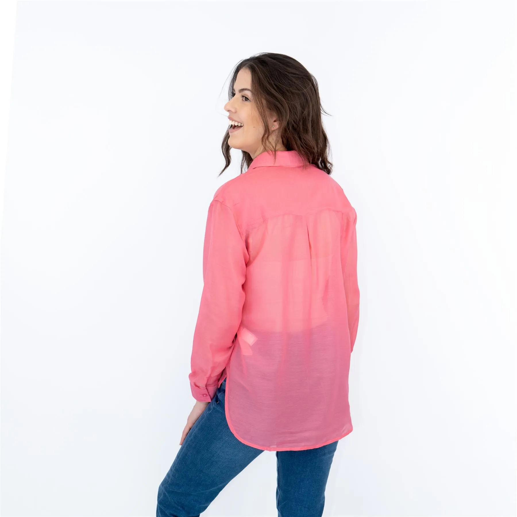 Next Pink Sheer Lightweight Long Sleeve Shirts