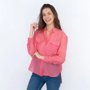 Next Pink Sheer Lightweight Long Sleeve Shirts