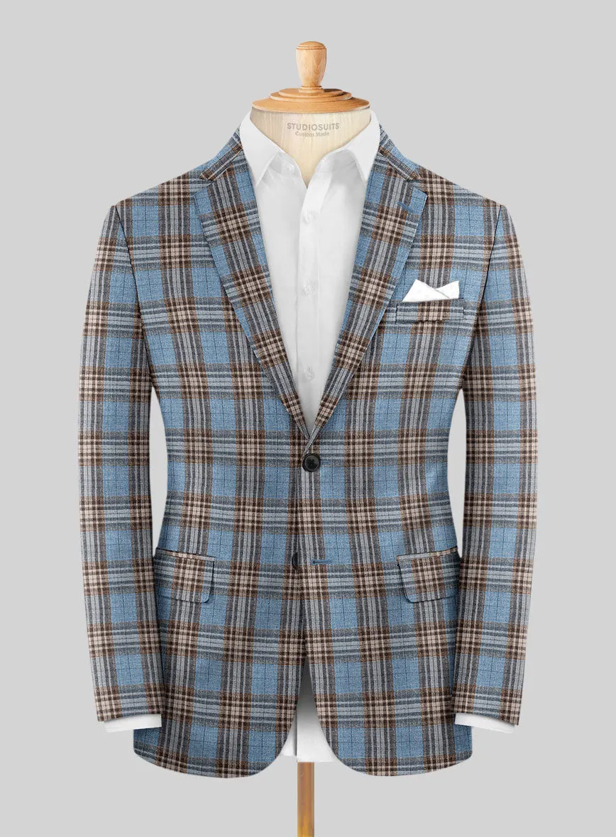 Noble Veron Tartan Wool Silk Linen Jacket