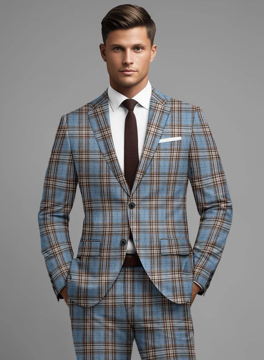 Noble Veron Tartan Wool Silk Linen Jacket