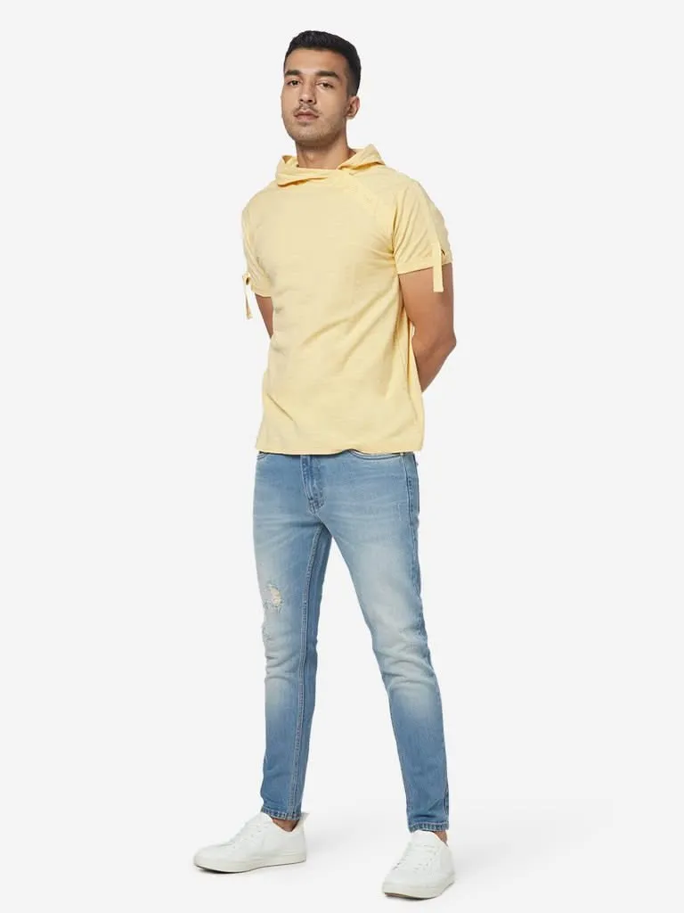 Nuon Yellow Slim-Fit Hooded T-Shirt