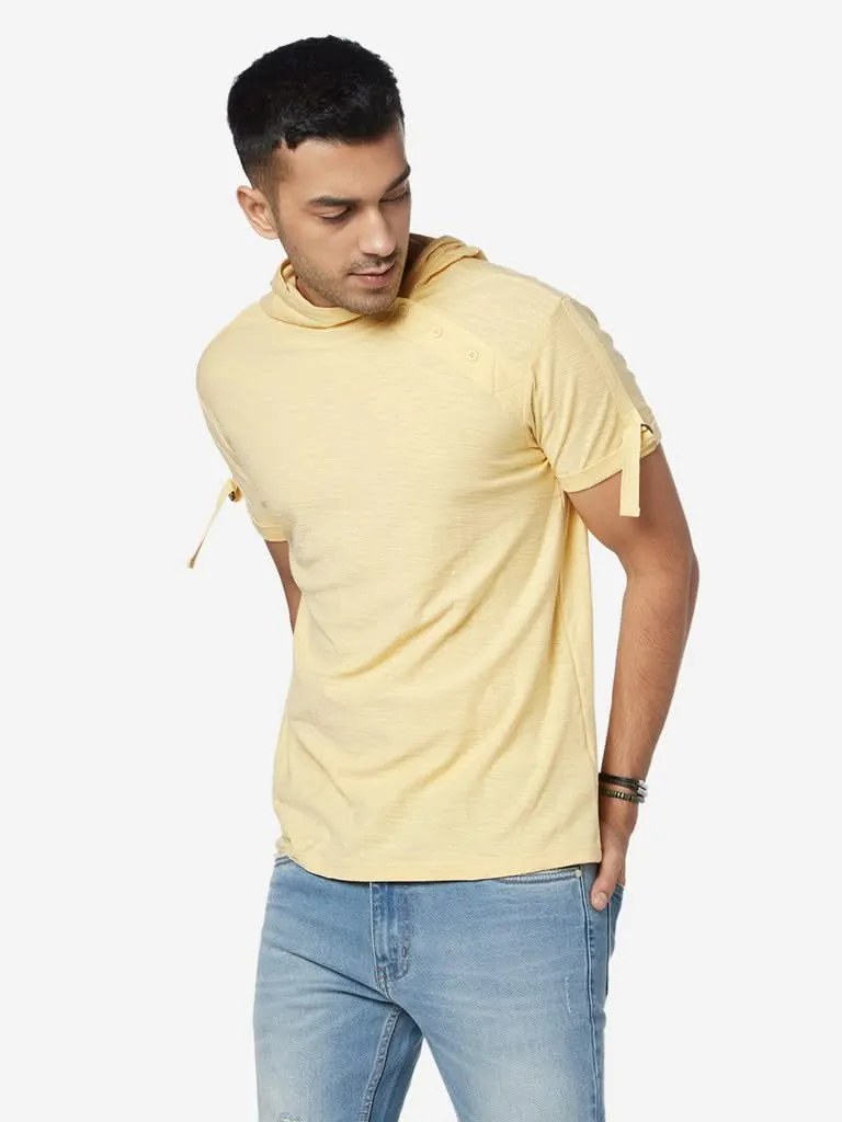 Nuon Yellow Slim-Fit Hooded T-Shirt