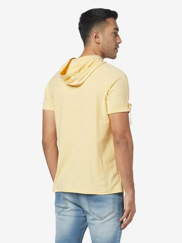 Nuon Yellow Slim-Fit Hooded T-Shirt