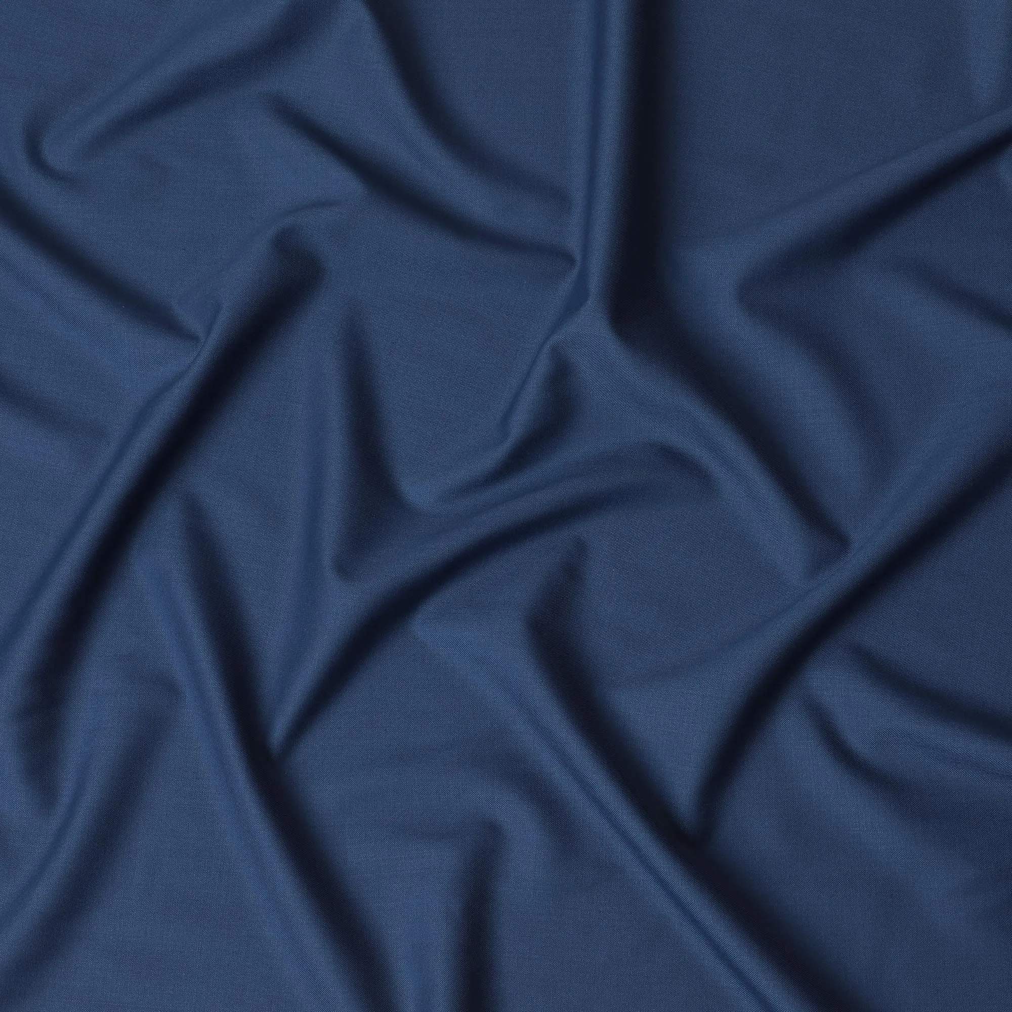 Petrol blue Premium plain Super 140's blended wool suiting fabric-D17273