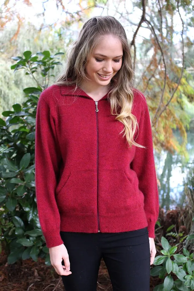 PLAIN ZIP CARDIGAN WITH POCKETS