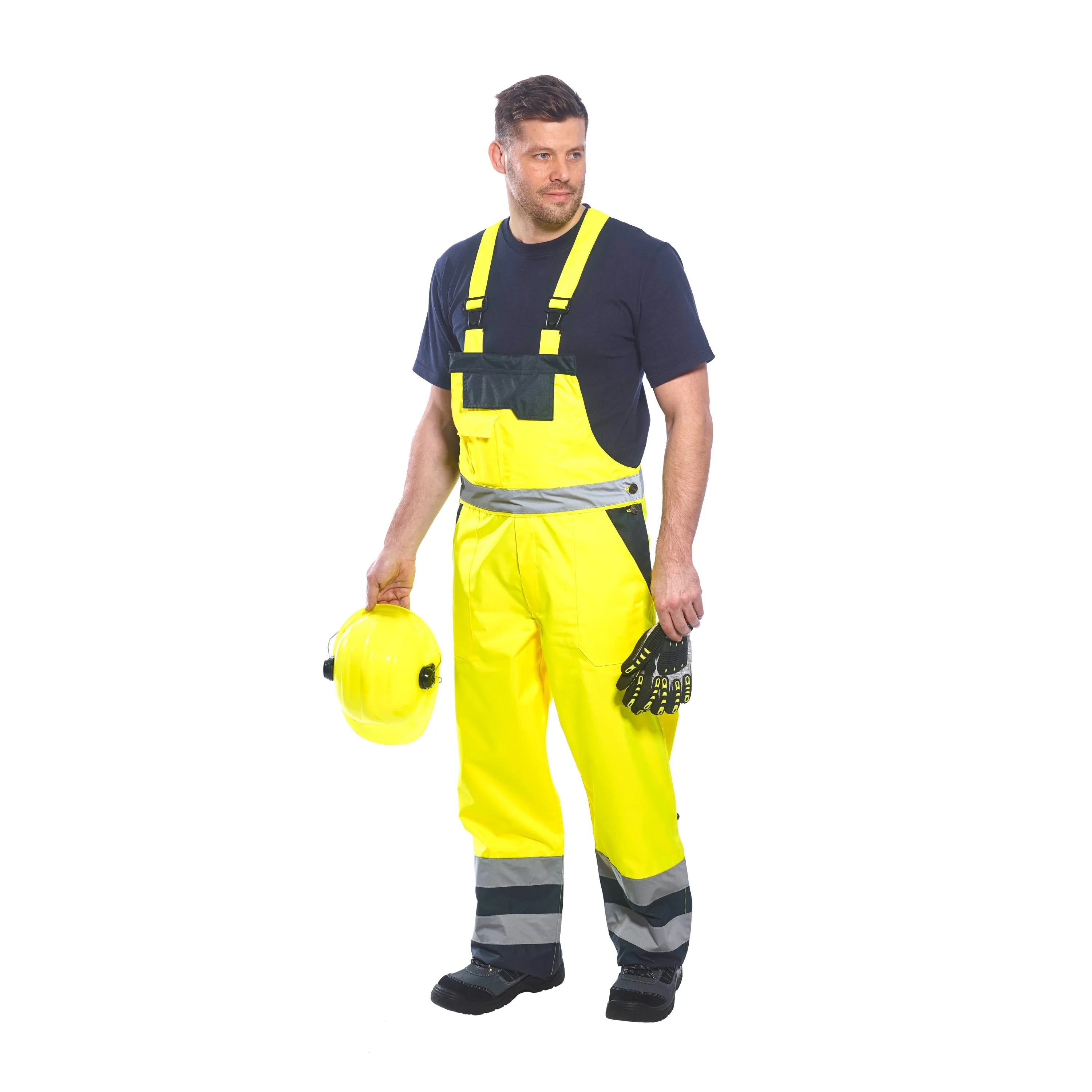 PORTWEST® Hi Visibility Bib Lined Overalls - ANSI Class E - S489