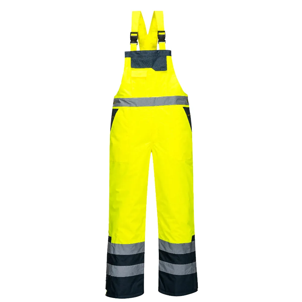 PORTWEST® Hi Visibility Bib Lined Overalls - ANSI Class E - S489