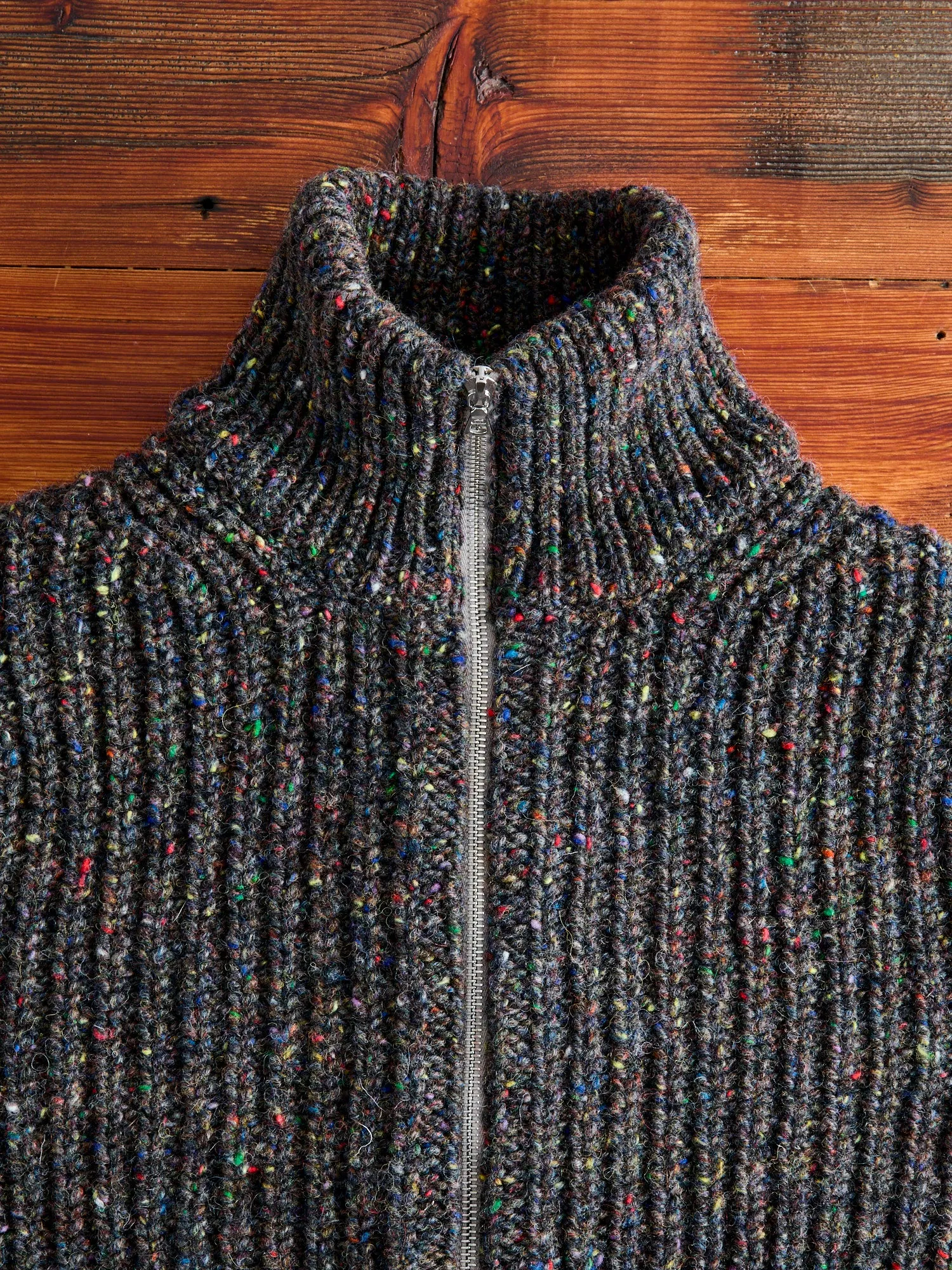 "Loose Ends" Wool Knit Cardigan in Astro