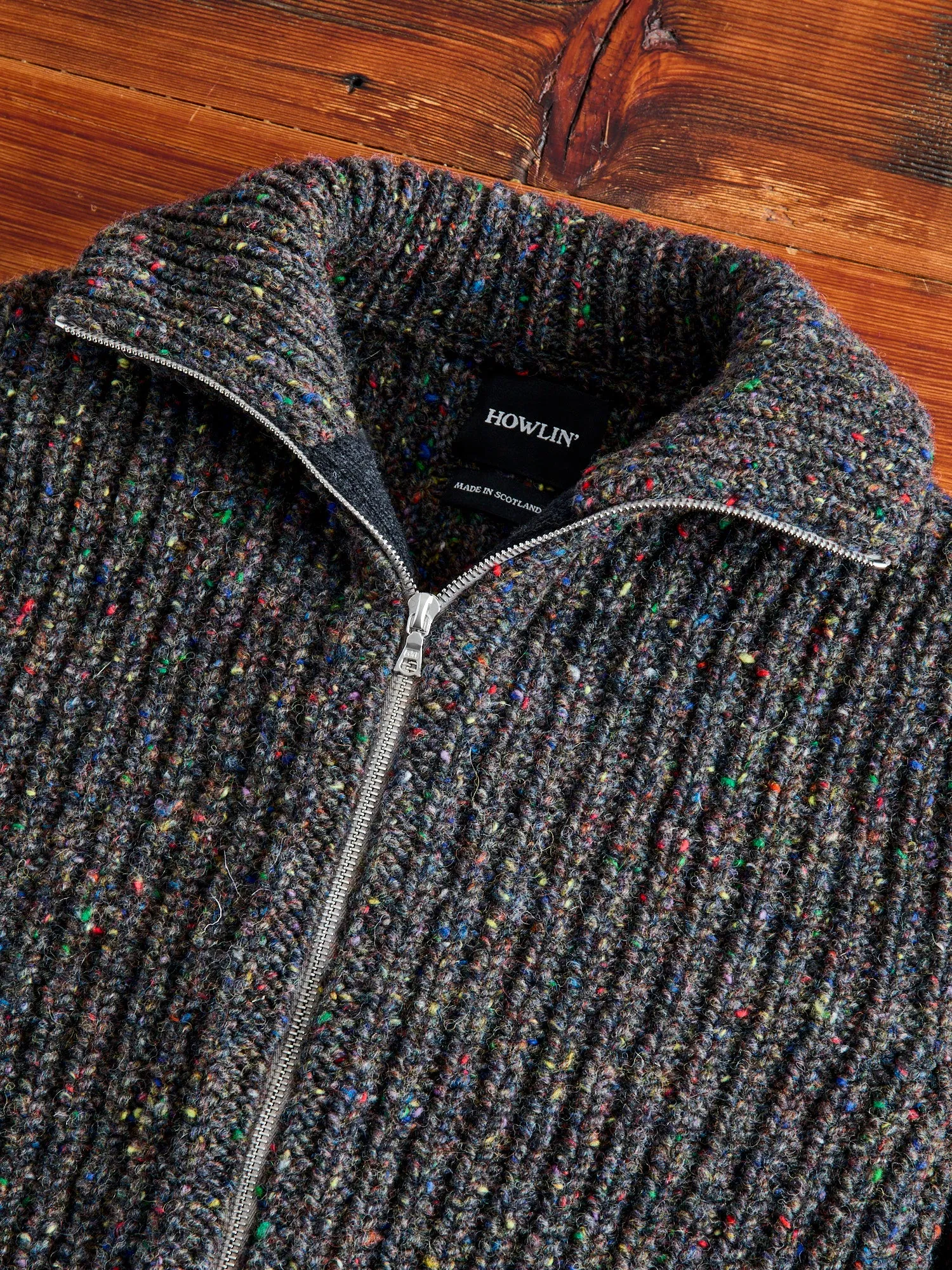 "Loose Ends" Wool Knit Cardigan in Astro