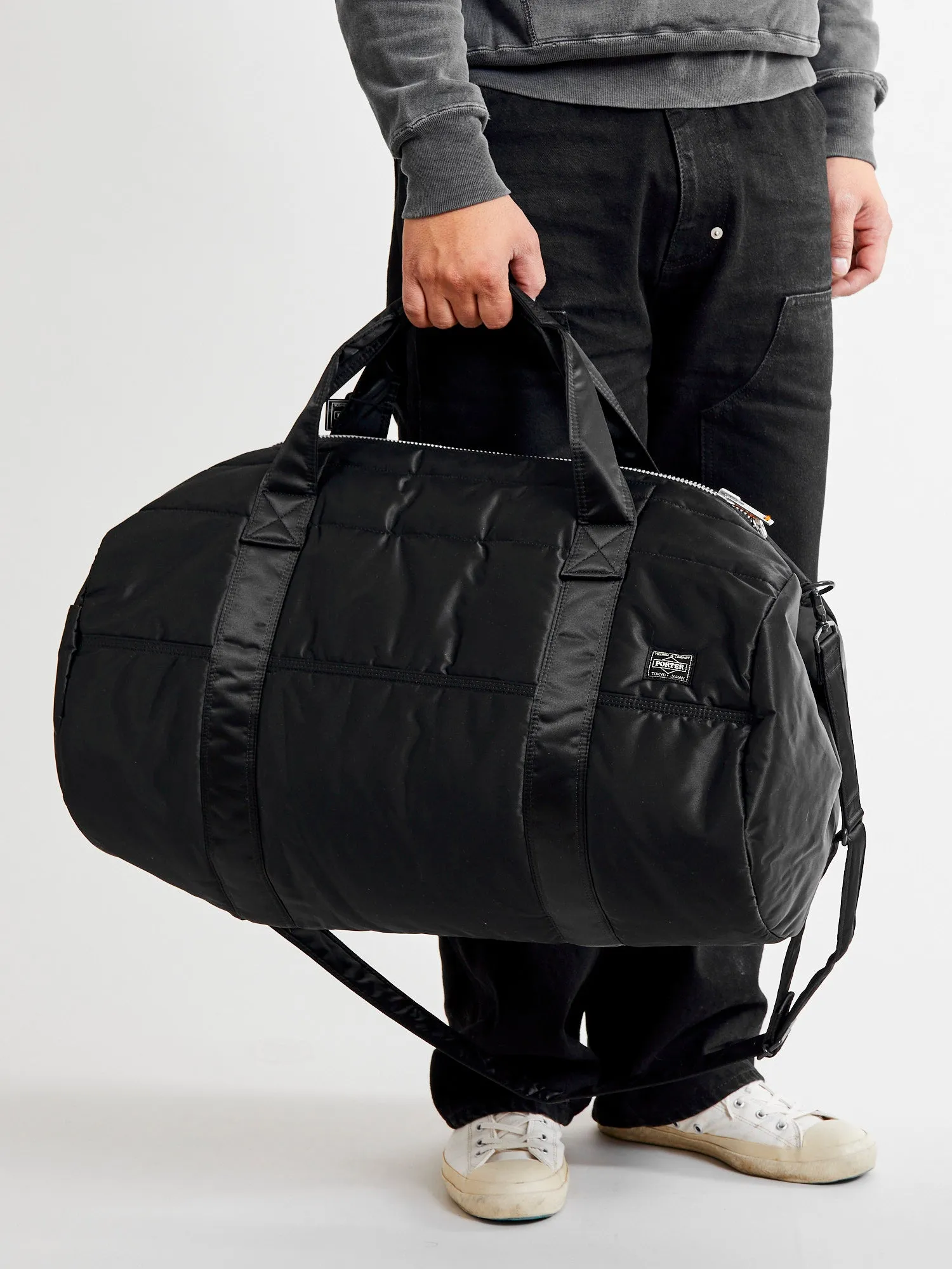 "Tanker" 2-Way Boston Bag (M) in Black