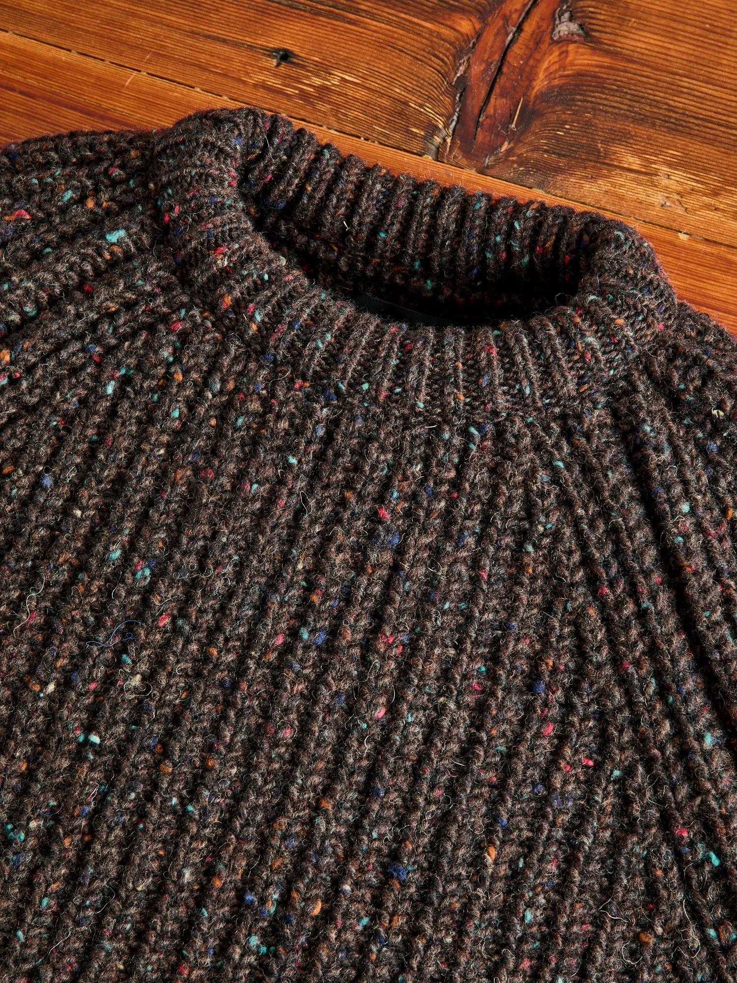 "Taste Of The Future" Wool Knit Sweater in Mystery Brown