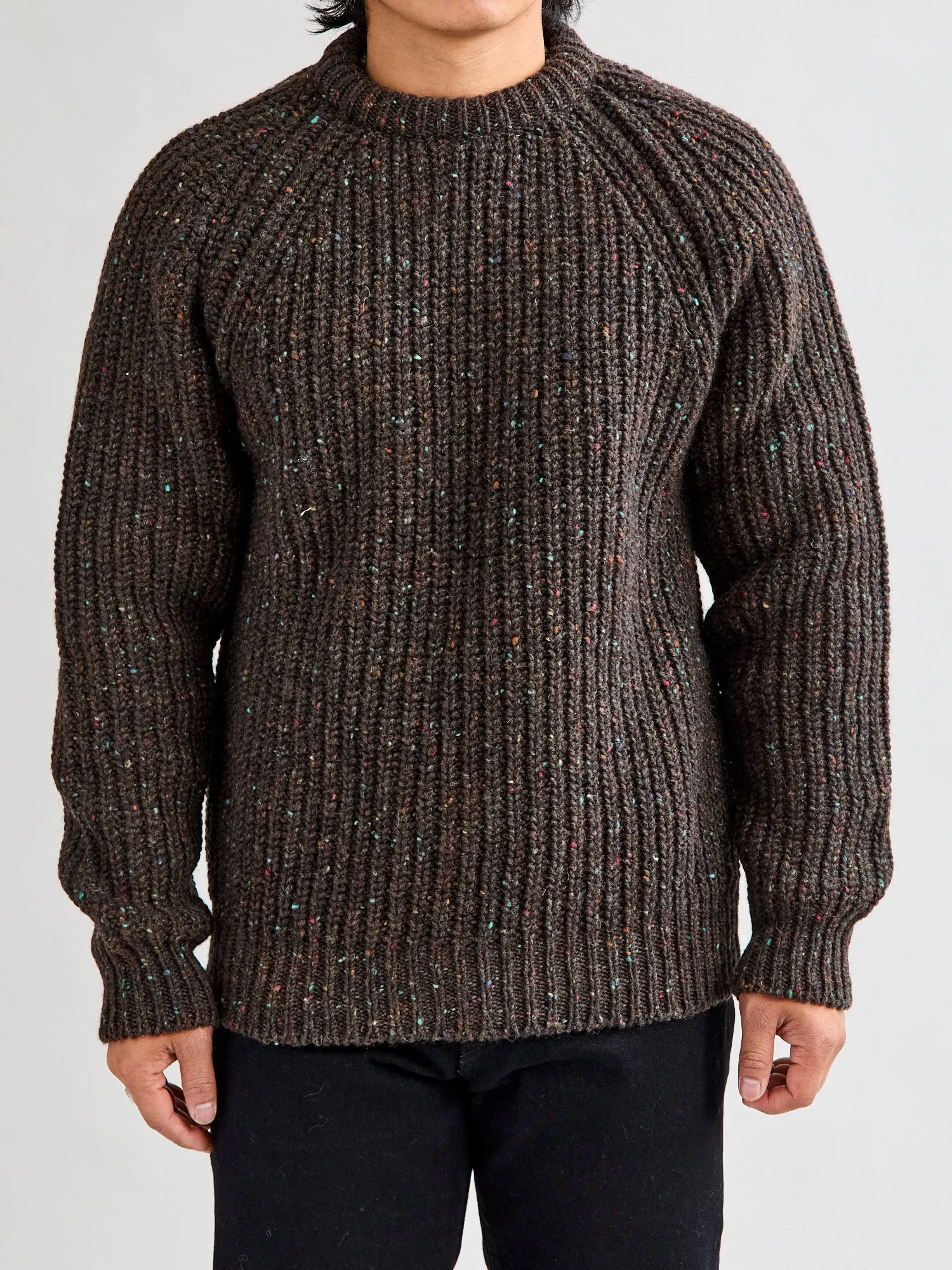 "Taste Of The Future" Wool Knit Sweater in Mystery Brown