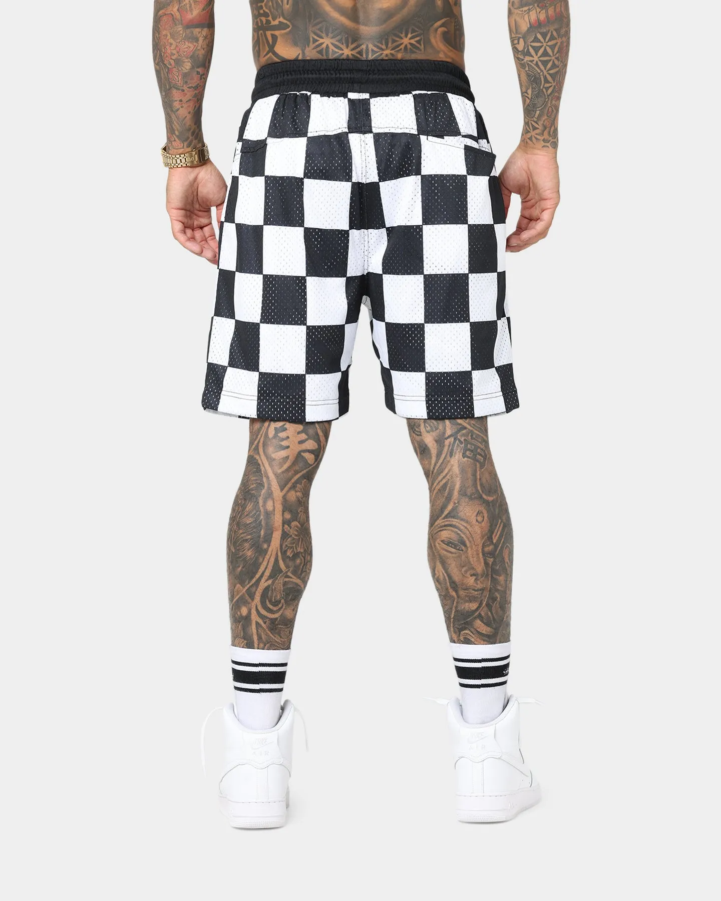 Saint Morta Checks Basketball Shorts Black/White