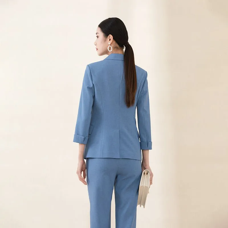 Sapphire Slim Midi Sleeve Suit Blazer