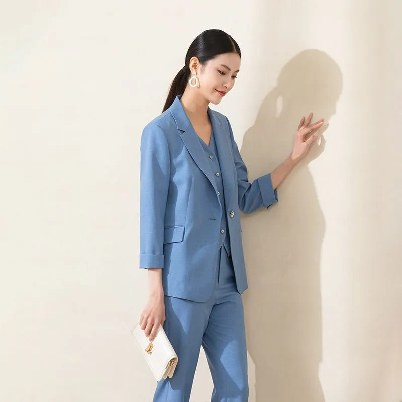 Sapphire Slim Midi Sleeve Suit Blazer