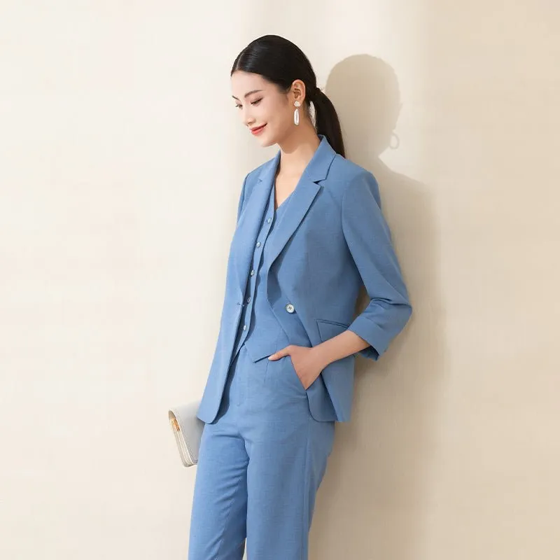 Sapphire Slim Midi Sleeve Suit Blazer