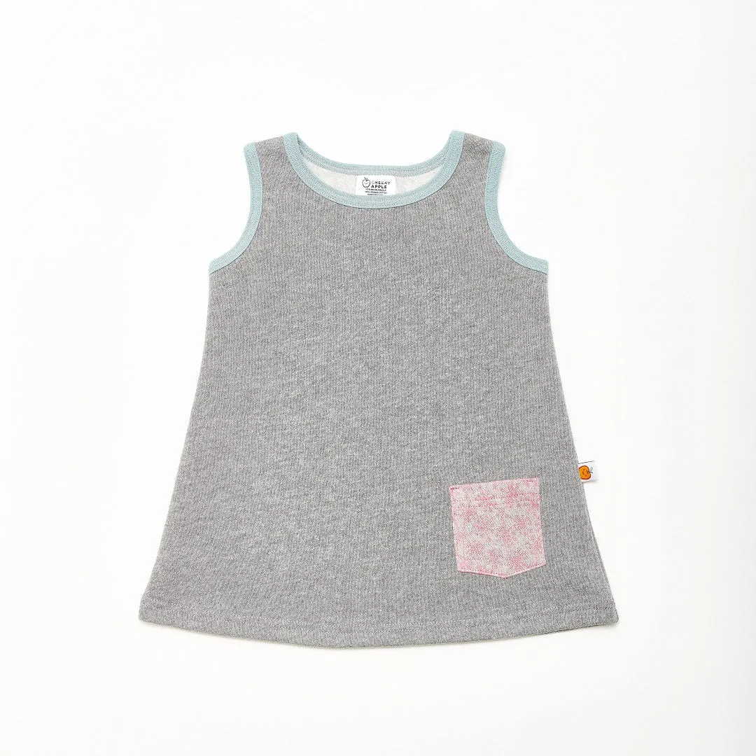 Sleeveless sweat dress "Sweat Grey/Dandelion Pink"