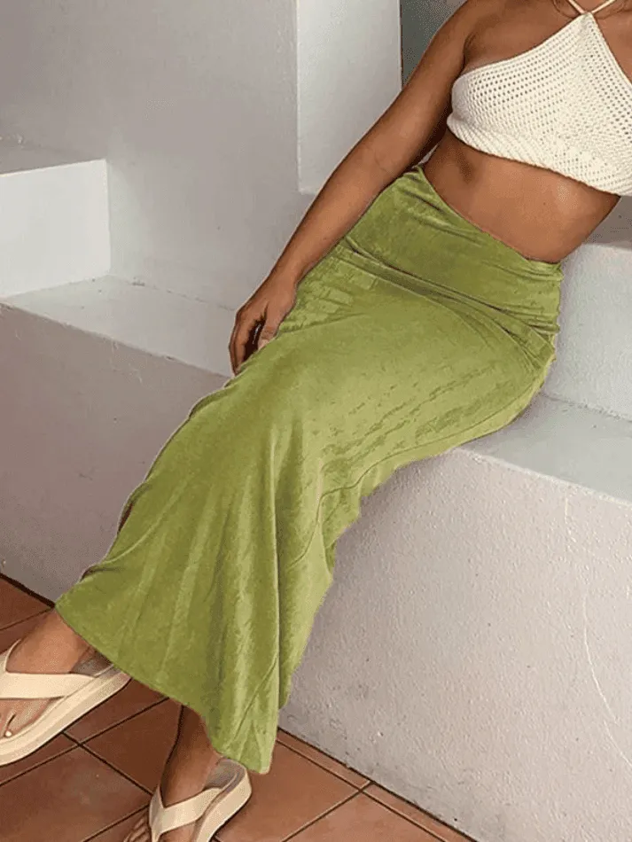 Stretchy Y2K Maxi Skirt