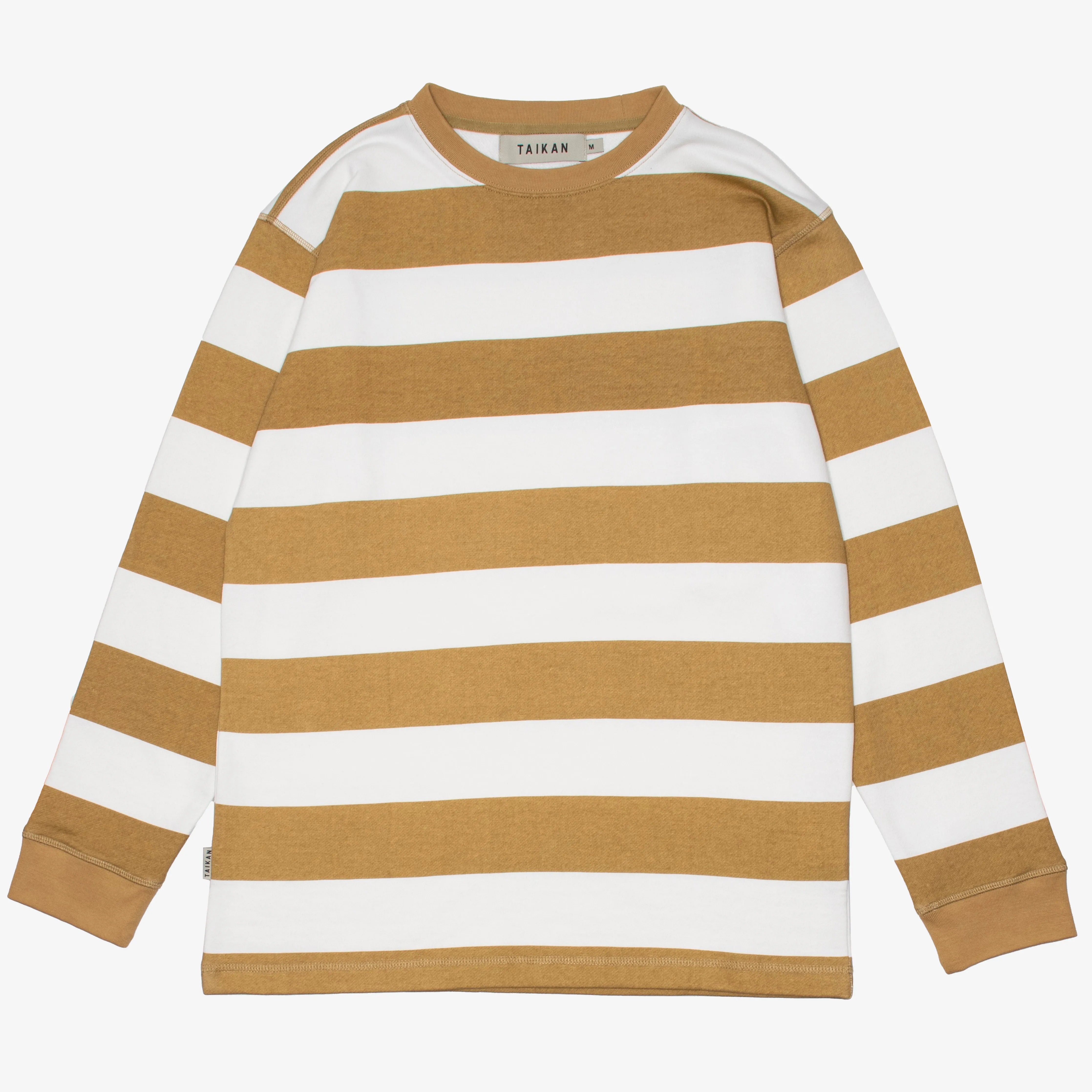 Taikan Everything Striped Longsleeve Crew Sweatshirt Tan