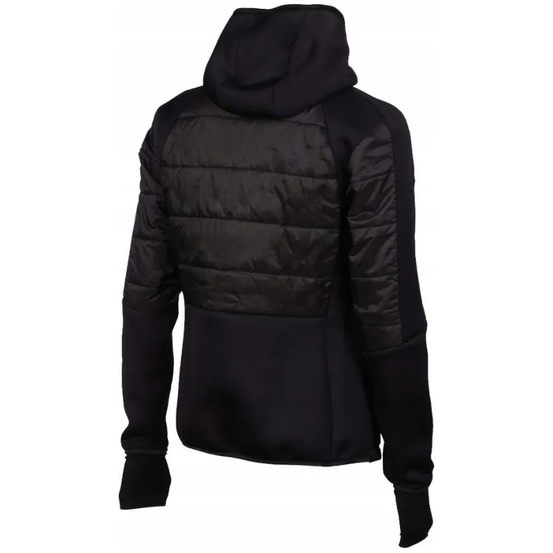 TEAM HOODED FULL ZIP HALF-QUILTED JACKET - BLACK