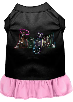 Technicolor Angel Rhinestone Pet Dress Black With Light Pink Sm (10)