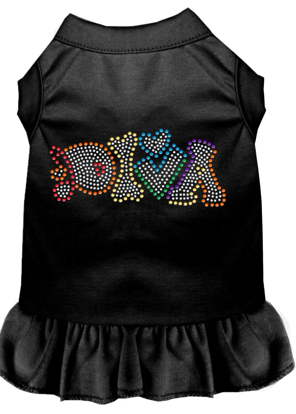 Technicolor Diva Rhinestone Pet Dress Black Xs (8)