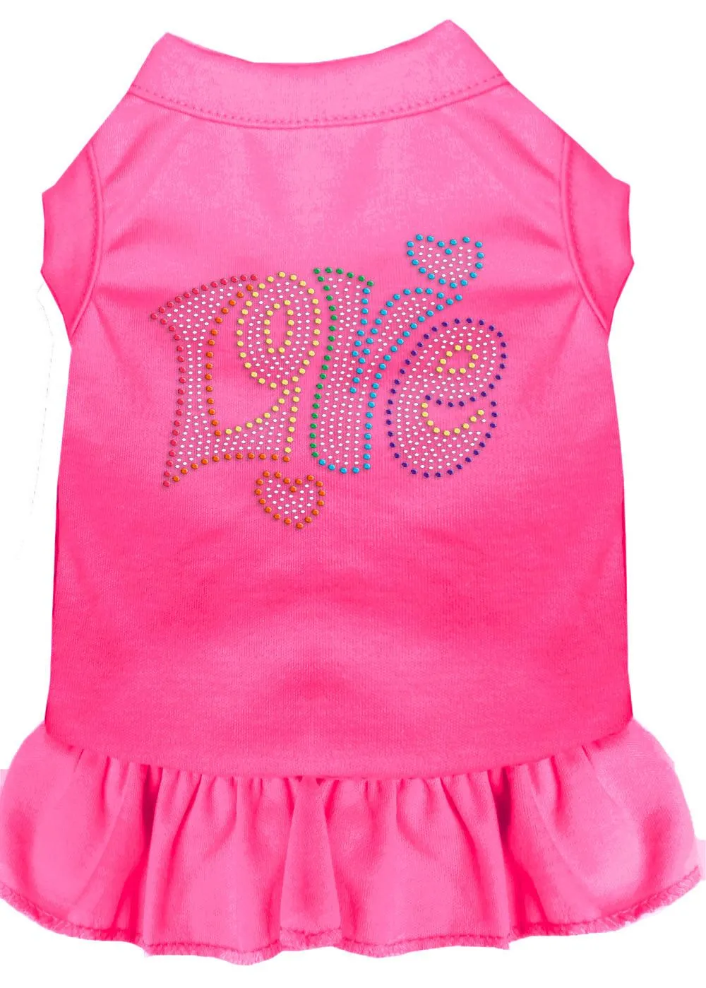 Technicolor Love Rhinestone Pet Dress Bright Pink Xl (16)