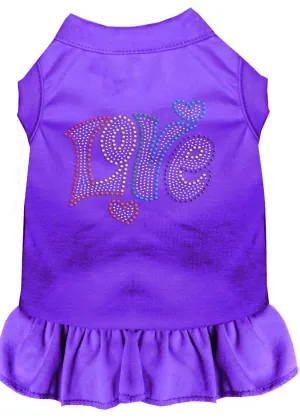 Technicolor Love Rhinestone Pet Dress Purple Xl (16)