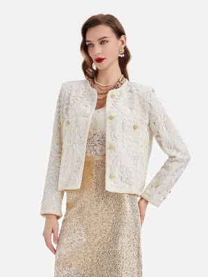 Textured Floral Beaded Jacket