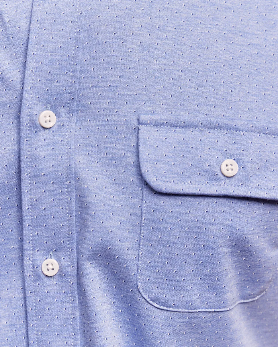 The Dean BD - SS Knit Shirt - Light Blue Print