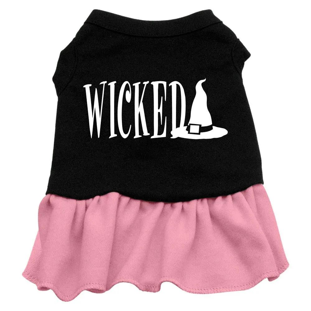 Wicked Screen Print Dress Black with Pink XXL (18)