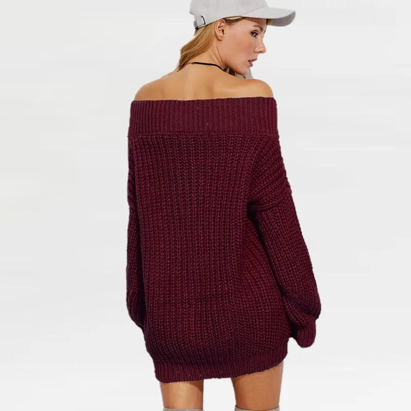 Women Long Sleeves Thick Knitted Sweaters