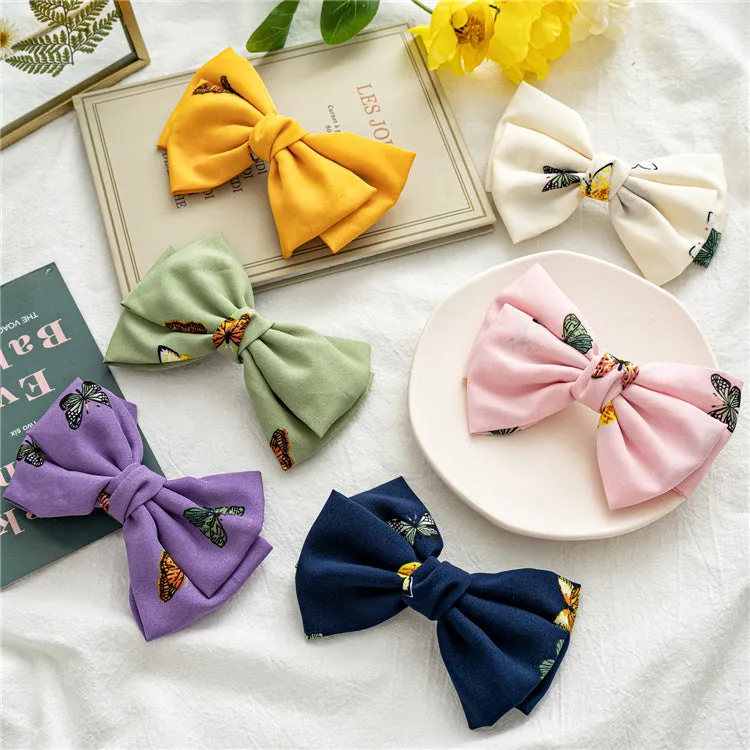 Women's Hair Band Cute Butterfly Fabric Spring Clip