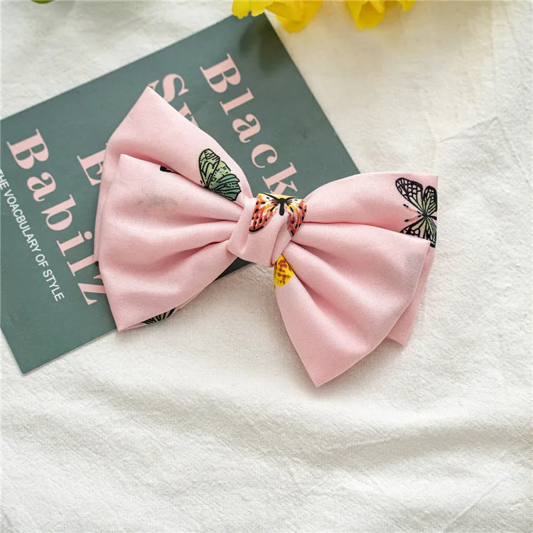 Women's Hair Band Cute Butterfly Fabric Spring Clip