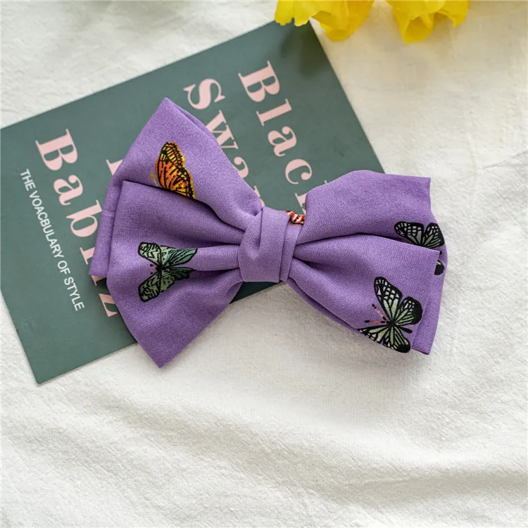 Women's Hair Band Cute Butterfly Fabric Spring Clip