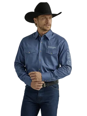 Wrangler Men's Bijou Blue Western Snap Shirt