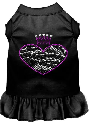 Zebra Heart Rhinestone Dress Black 4x (22)