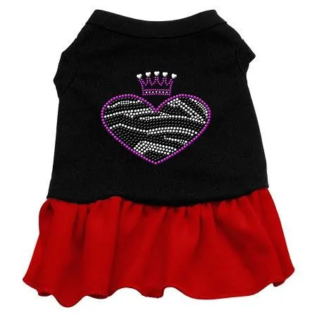 Zebra Heart Rhinestone Dress Black with Red Med (12)